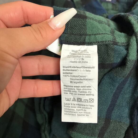 J.Crew Mens Green Slim Flannel Size: M - Picture 4 of 5